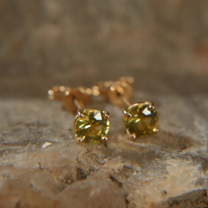 Boucle d’oreilles en Or 18K – Saphirs jaunes éclatants