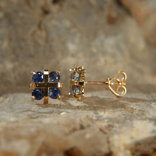 18K Gold Earrings – Four Sapphires