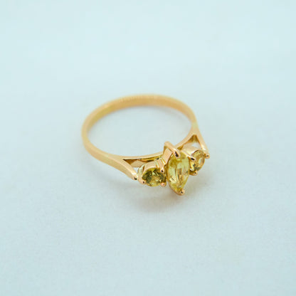 Bague en or 18K – Saphir jaune