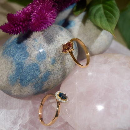 Bague en or 18K – Spessartite et Saphir jaune