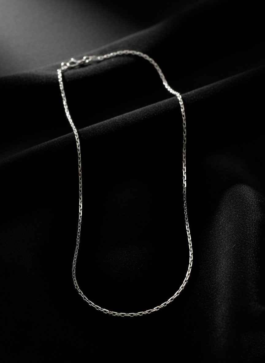 Collier en argent maille forcat