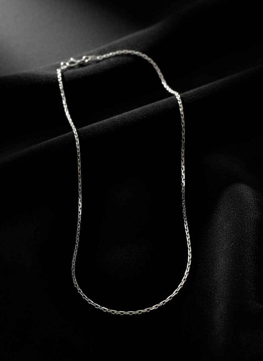 Collier en argent maille forcat