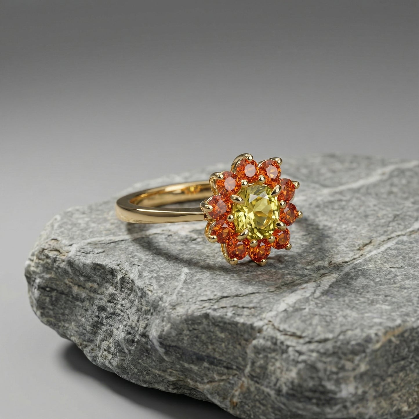 Bague entourage en or 18 carats