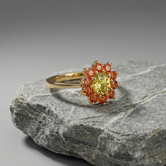 Bague entourage en or 18 carats